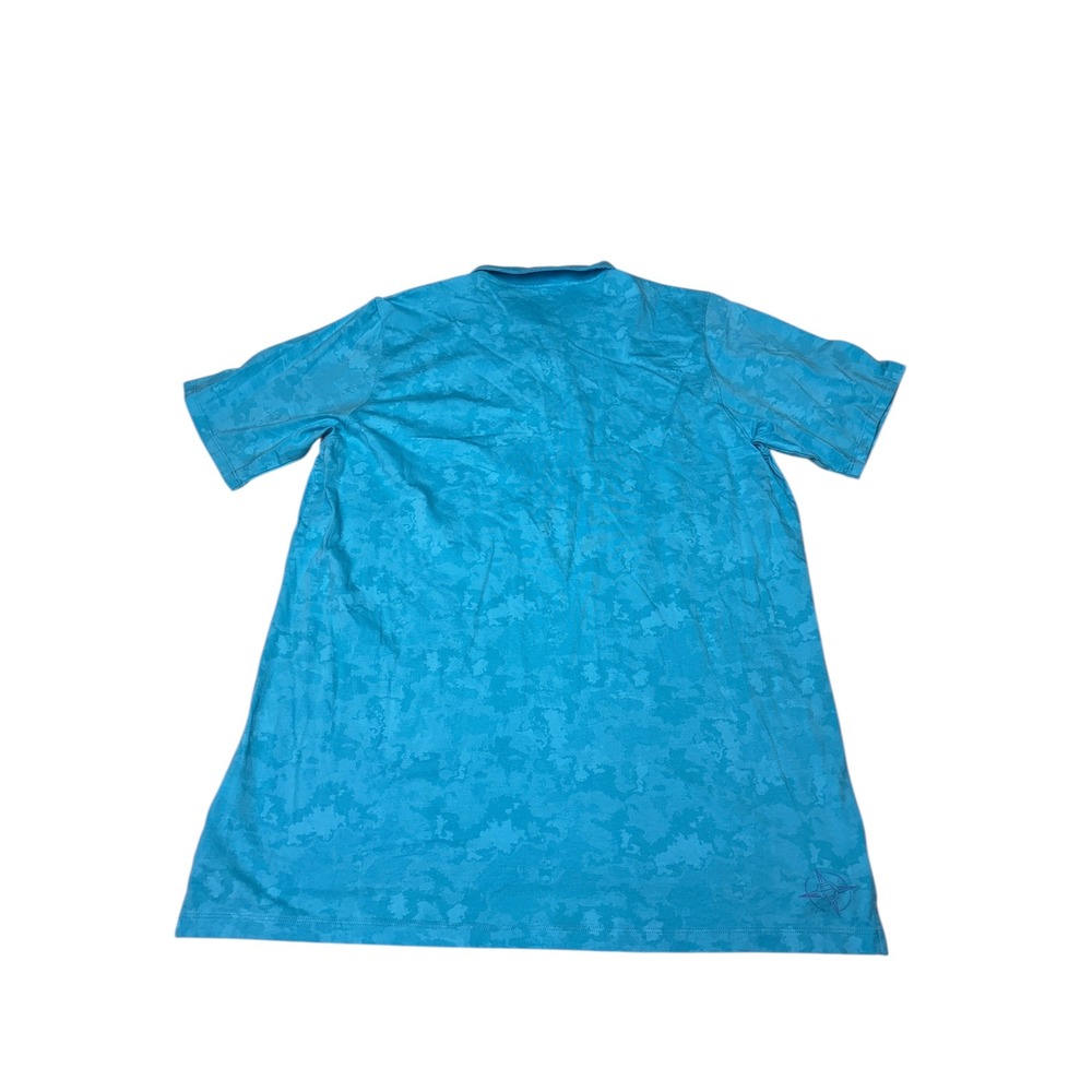 B DADDY USA Mens XL Blue Camo Print Pima Cotton Short Sleeve Polo Shirt - Picture 4 of 7